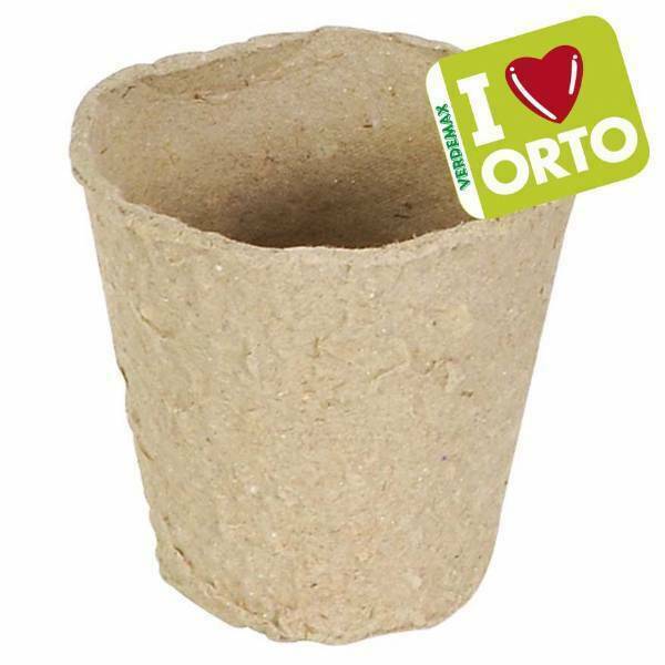 Verdemax - Vasetto tondo biodegradabile (I ♥ ORTO) Øcm6 x h5,5